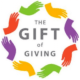 Gift of giving inside coloured circle of hands